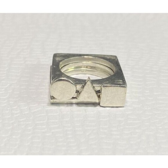 Vintage Mid Century Modern Stack Ring Geometric Modernist Size 6 - Picture 6 of 8